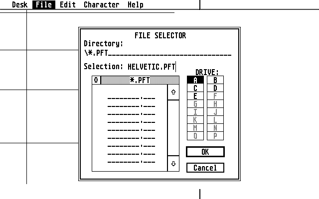 Font Edit atari screenshot